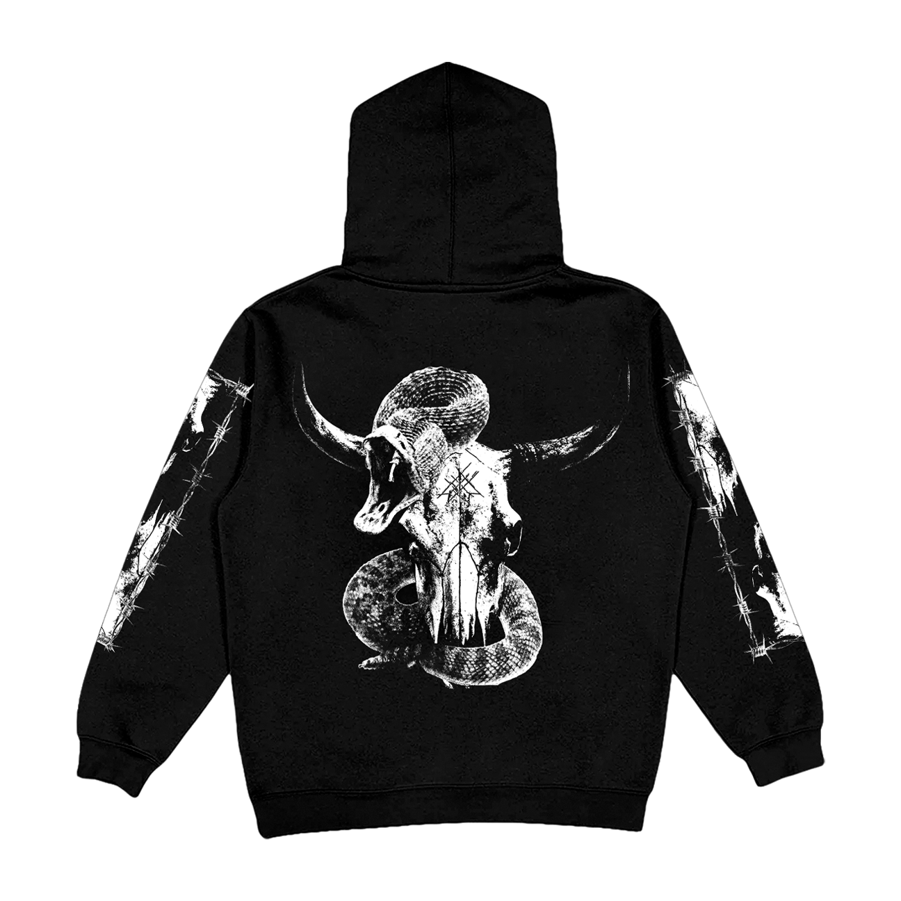 Bull Skull Hoodie (Black)