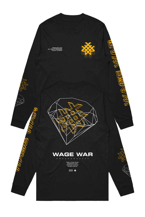 3D Diamond Long Sleeve Tee (Black)